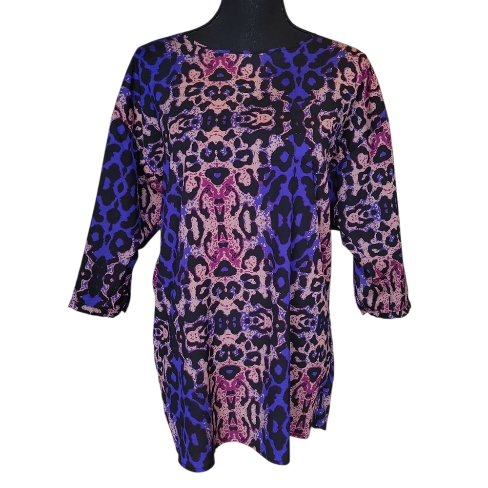 Twelve By Twelve Y2K Purple Leopard Print Top Women's Size M